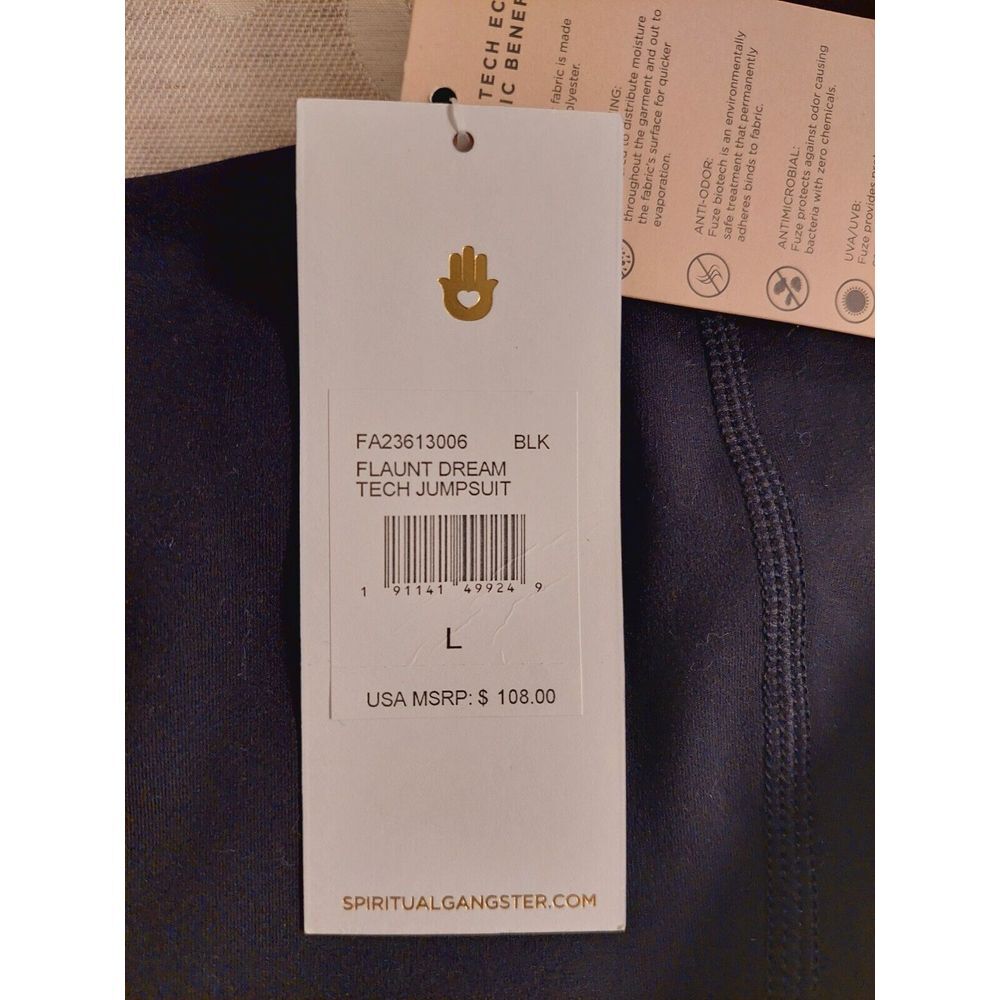 Spiritual Gangster Black Fitted Jumpsuit -Like New - Picture 12 of 14